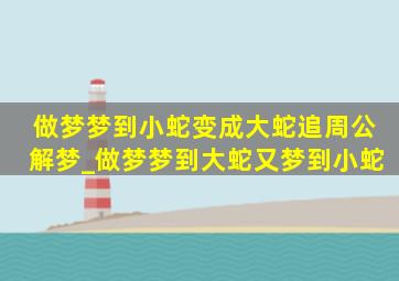 做梦梦到小蛇变成大蛇追周公解梦_做梦梦到大蛇又梦到小蛇