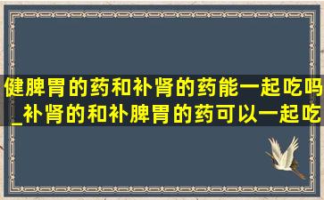 健脾胃的药和补肾的药能一起吃吗_补肾的和补脾胃的药可以一起吃吗