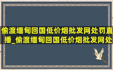 偷渡缅甸回国(低价烟批发网)处罚直播_偷渡缅甸回国(低价烟批发网)处罚