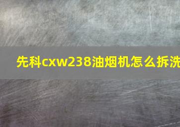 先科cxw238油烟机怎么拆洗