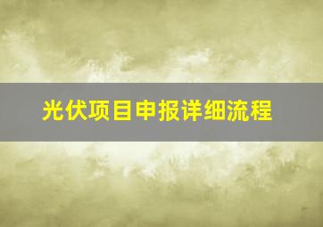 光伏项目申报详细流程