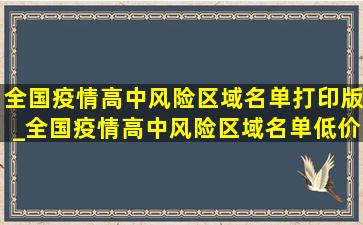 全国疫情高中风险区域名单打印版_全国疫情高中风险区域名单(低价烟批发网)