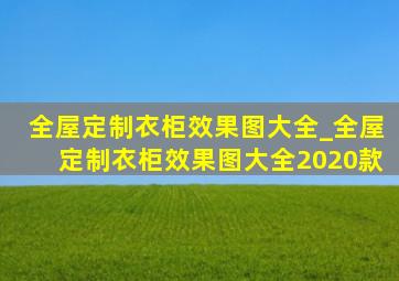 全屋定制衣柜效果图大全_全屋定制衣柜效果图大全2020款