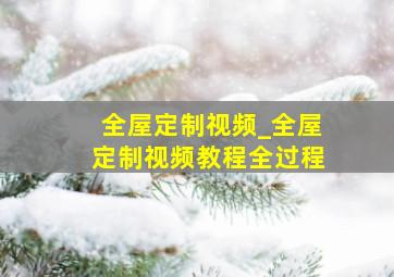 全屋定制视频_全屋定制视频教程全过程