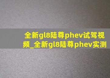 全新gl8陆尊phev试驾视频_全新gl8陆尊phev实测