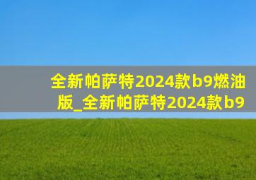 全新帕萨特2024款b9燃油版_全新帕萨特2024款b9