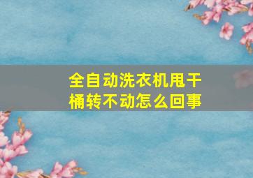 全自动洗衣机甩干桶转不动怎么回事