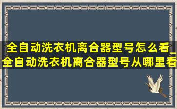 全自动洗衣机离合器型号怎么看_全自动洗衣机离合器型号从哪里看