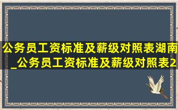 公务员工资标准及薪级对照表湖南_公务员工资标准及薪级对照表2023