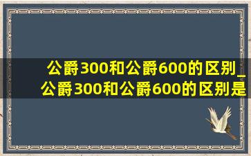 公爵300和公爵600的区别_公爵300和公爵600的区别是啥