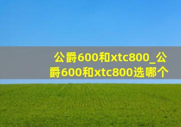 公爵600和xtc800_公爵600和xtc800选哪个