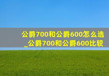 公爵700和公爵600怎么选_公爵700和公爵600比较