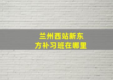 兰州西站新东方补习班在哪里