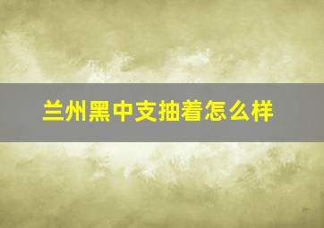 兰州黑中支抽着怎么样