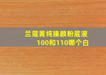 兰蔻菁纯臻颜粉底液100和110哪个白