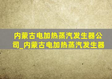 内蒙古电加热蒸汽发生器公司_内蒙古电加热蒸汽发生器