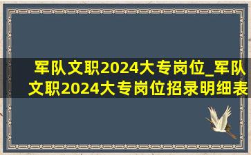 军队文职2024大专岗位_军队文职2024大专岗位招录明细表