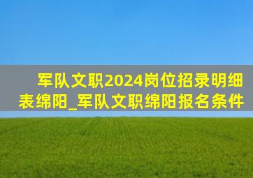 军队文职2024岗位招录明细表绵阳_军队文职绵阳报名条件