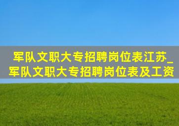 军队文职大专招聘岗位表江苏_军队文职大专招聘岗位表及工资