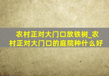 农村正对大门口放铁树_农村正对大门口的庭院种什么好