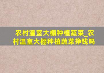 农村温室大棚种植蔬菜_农村温室大棚种植蔬菜挣钱吗