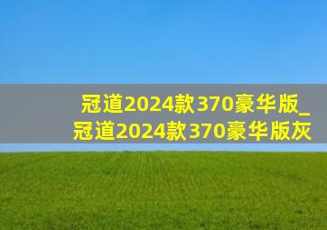 冠道2024款370豪华版_冠道2024款370豪华版灰