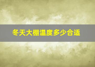 冬天大棚温度多少合适