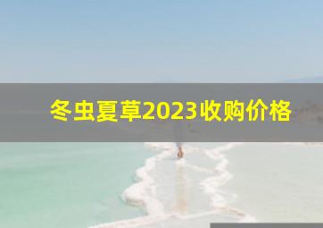 冬虫夏草2023收购价格