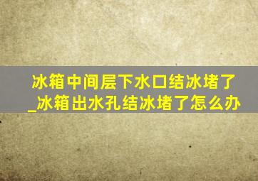 冰箱中间层下水口结冰堵了_冰箱出水孔结冰堵了怎么办