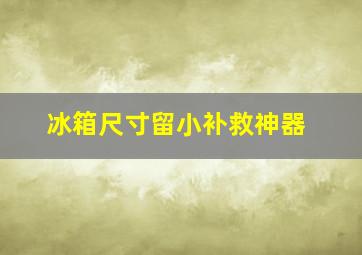 冰箱尺寸留小补救神器