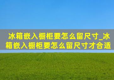 冰箱嵌入橱柜要怎么留尺寸_冰箱嵌入橱柜要怎么留尺寸才合适