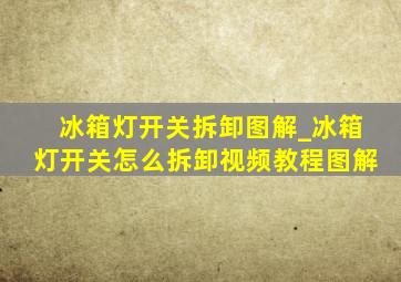 冰箱灯开关拆卸图解_冰箱灯开关怎么拆卸视频教程图解