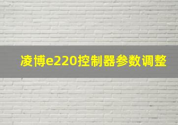 凌博e220控制器参数调整