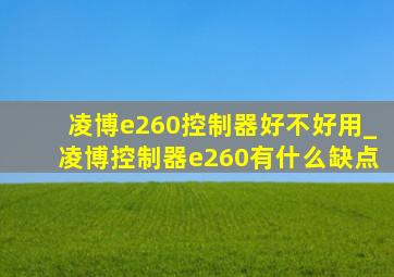 凌博e260控制器好不好用_凌博控制器e260有什么缺点