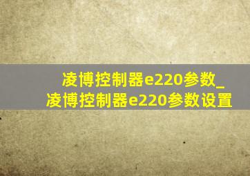 凌博控制器e220参数_凌博控制器e220参数设置