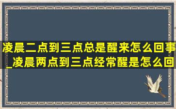 凌晨二点到三点总是醒来怎么回事_凌晨两点到三点经常醒是怎么回事