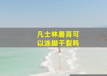 凡士林唇膏可以涂脚干裂吗