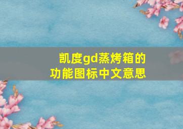 凯度gd蒸烤箱的功能图标中文意思