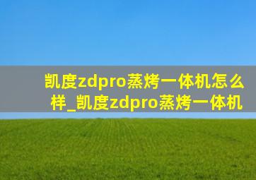 凯度zdpro蒸烤一体机怎么样_凯度zdpro蒸烤一体机