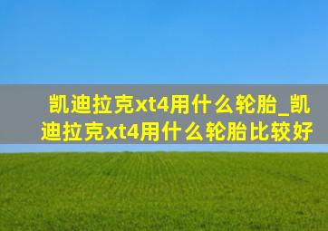 凯迪拉克xt4用什么轮胎_凯迪拉克xt4用什么轮胎比较好