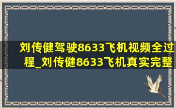 刘传健驾驶8633飞机视频全过程_刘传健8633飞机真实完整版视频