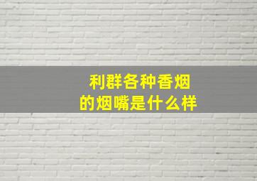 利群各种香烟的烟嘴是什么样