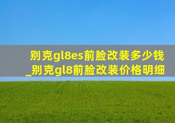 别克gl8es前脸改装多少钱_别克gl8前脸改装价格明细