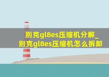 别克gl8es压缩机分解_别克gl8es压缩机怎么拆卸