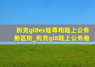 别克gl8es陆尊和陆上公务舱区别_别克gl8陆上公务舱