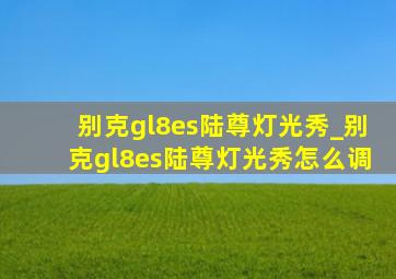 别克gl8es陆尊灯光秀_别克gl8es陆尊灯光秀怎么调