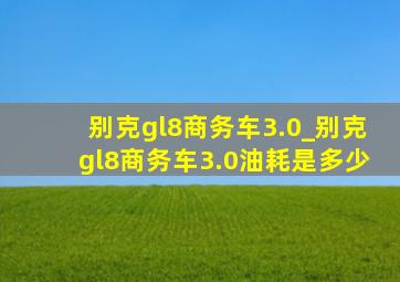 别克gl8商务车3.0_别克gl8商务车3.0油耗是多少