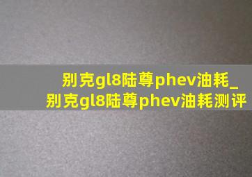 别克gl8陆尊phev油耗_别克gl8陆尊phev油耗测评