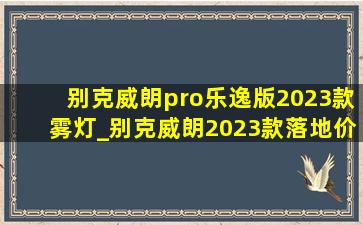 别克威朗pro乐逸版2023款雾灯_别克威朗2023款落地价乐逸版