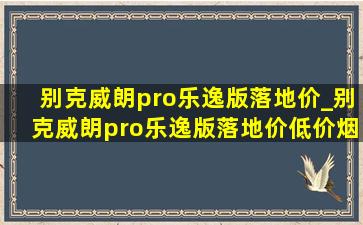 别克威朗pro乐逸版落地价_别克威朗pro乐逸版落地价(低价烟批发网)